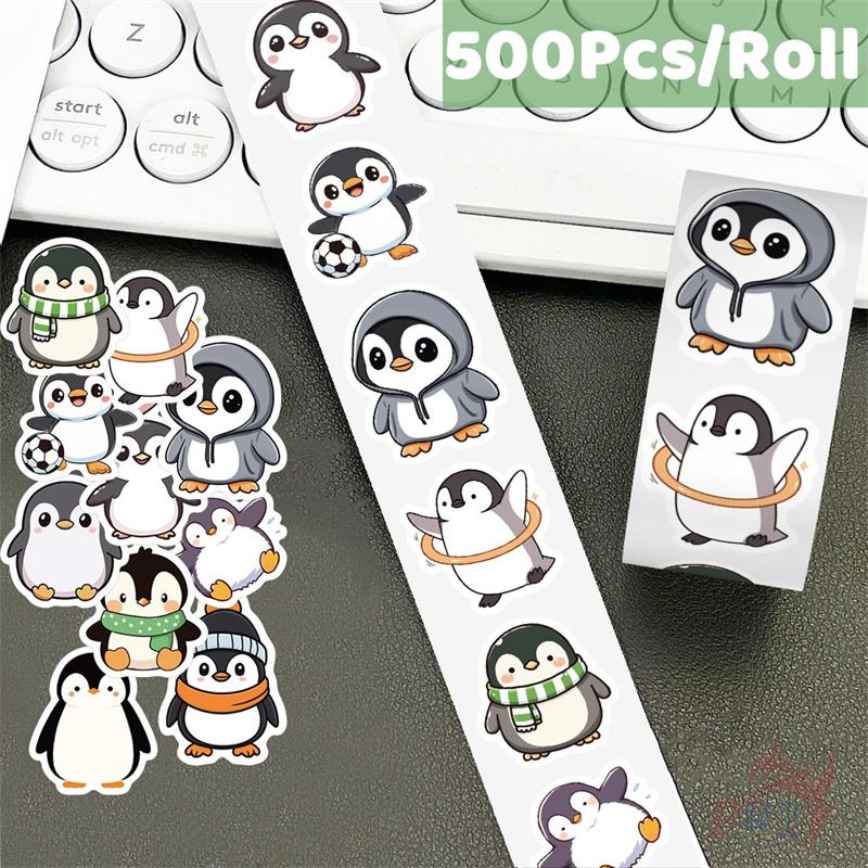 500Pcs/Roll Q Funny Penguins Series 02 Kids Rewards Stickers - DIY Scrapbooks Album Decor Sealing Label Decals