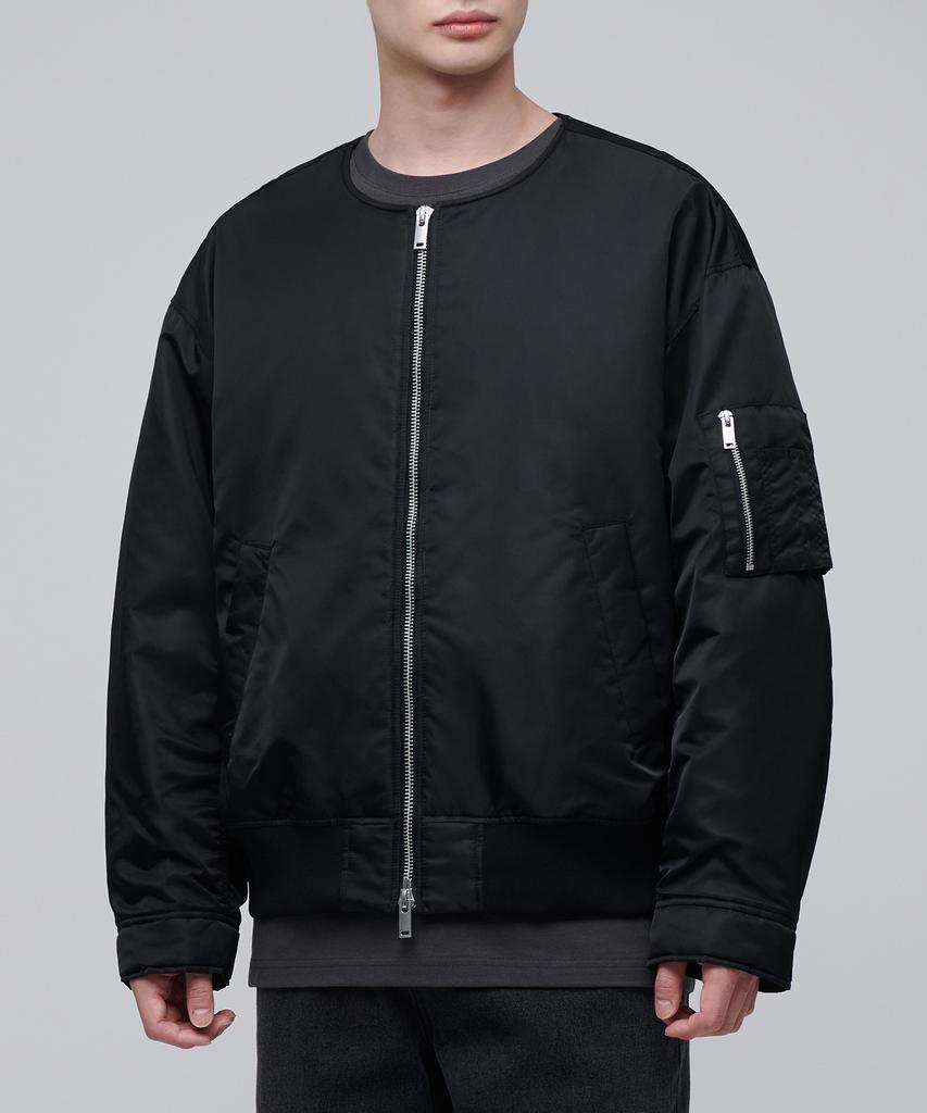 Musinsa Standard Oversized Collarless Ma-1 Bomber Jacket [Black]