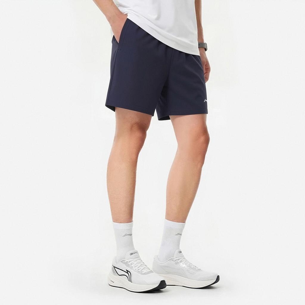 Li Ning Versatile Casual Soft Comfortable Sports Shorts Men shorts Navy-Blue AKSW677-2