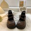 Damen Lederschuhe mit dicker Sohle Neue vielseitige Retro-High Heels Mode elegante Mary Jane Schuhe Lässiger Komfort Damen Pumps Mujer