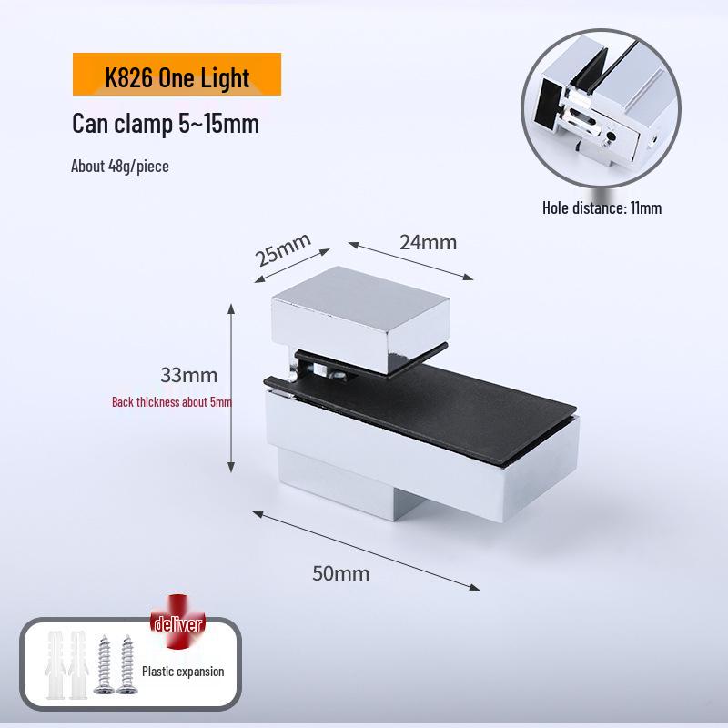 Zinc Alloy F-Shaped Glass Clip: Bathroom/Kitchen Shelf Support Bracket