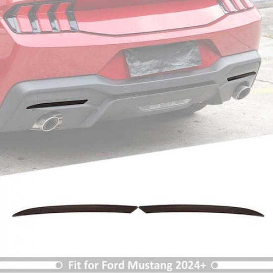 Smoked Black Taillight Fog Lamp Trim Overlay Bezel Decor for Ford Mustang 2024+