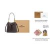 Coach Rowan 21 Logo Faux Leather Tote Shoulder Bag Small Women Bags Brown CBH07-IMXAQ