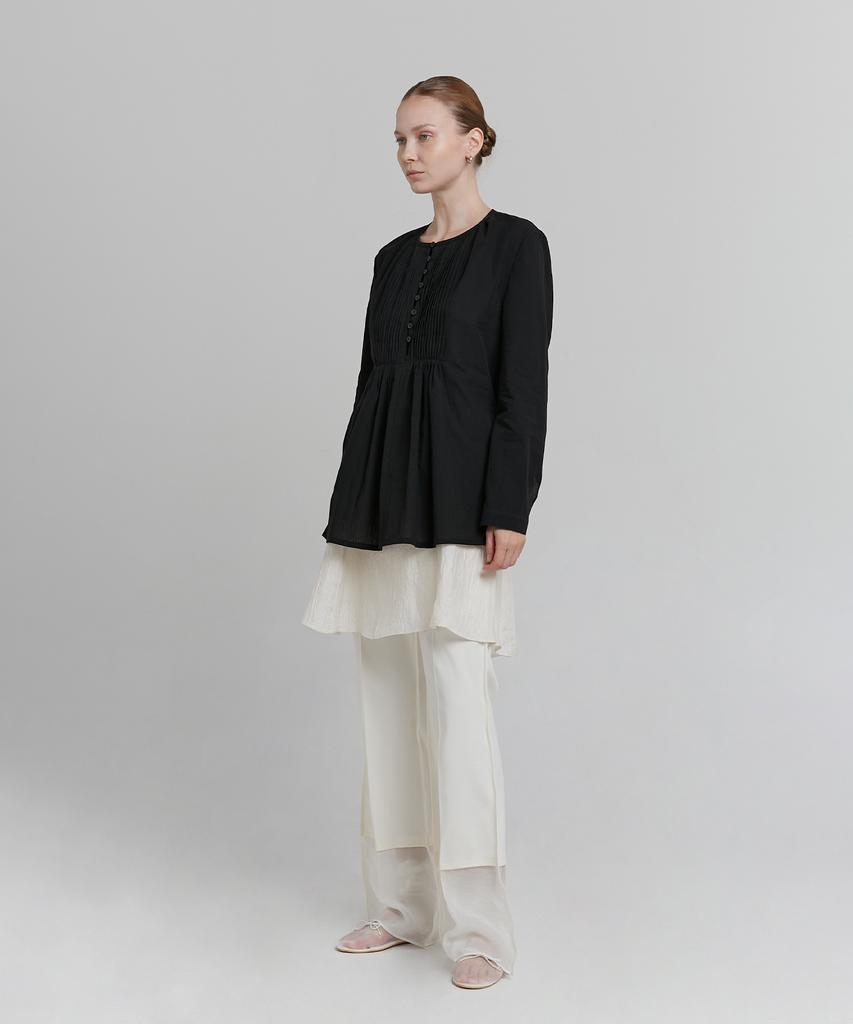 Loutaideu Pintuck Blouse [Black]