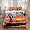 3pcs Route 66 Bedding Set. Soft and Comfortable with No Core Included (1x Duvet Cover + 2x Pillow Covers) Yy251010217