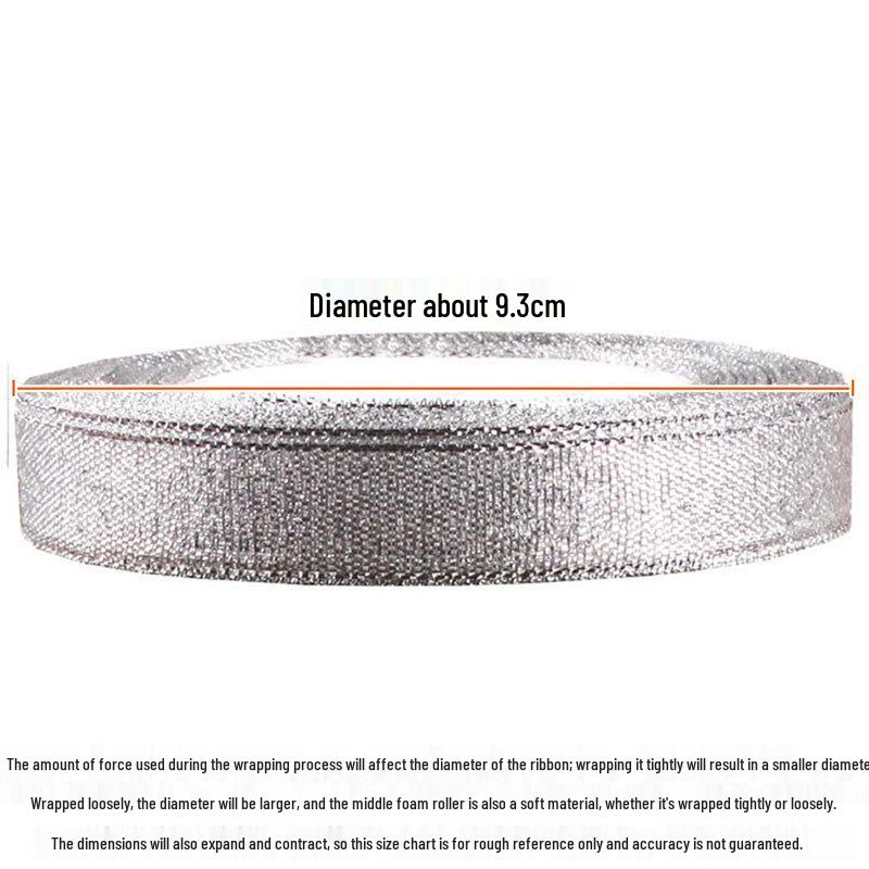 Satin Ribbon with Silver and Gold Glitter for Cake Decoration and Packaging