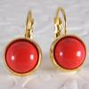 Luxury French Retro Ladies' Red Synthetic Turquoise Earrings for Parties Banquets Casual Wear Elegant All Year Round