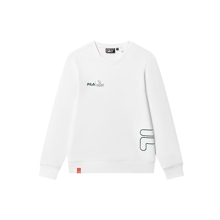 FILA Sweatshirts Men s Cloud White Crew Neck Moderate Regular F11M319202F-WT XXL