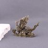 1Pcs Brass Phoenix Statue Auspicious Spreading Wings Desktop Hand Piece for Tea Ceremony Decor and Gift