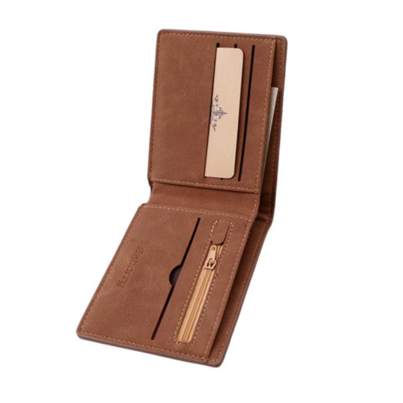 Men Vintage Short Wallets Male Casual Small Thin Card Holder Wallet Purse Gift