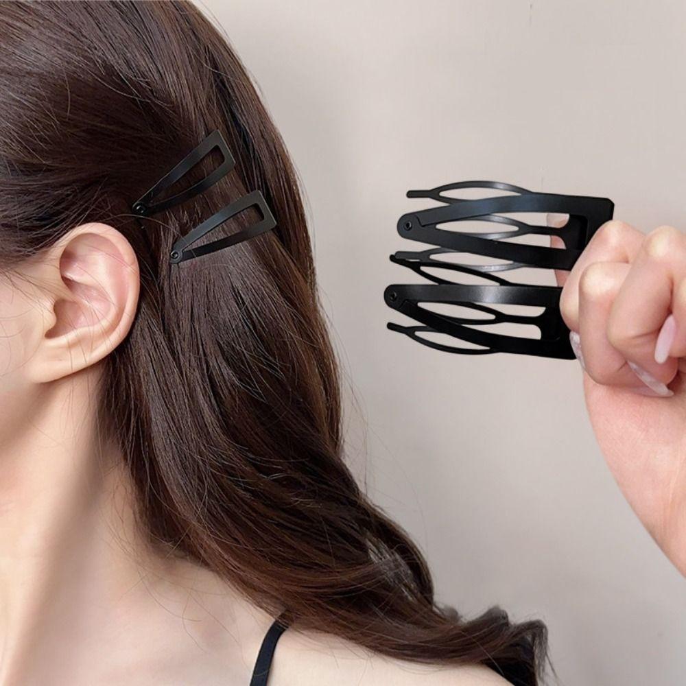 2pcs Three-tooth Hair Barrettes Metal Bangs Hair Clips Durable Bobby Pins  Women Girls