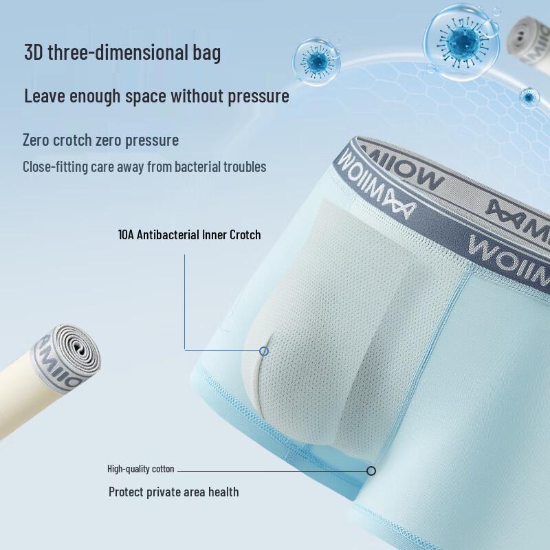 MaoRen Boys' Class A Cotton Antibacterial Breathable Briefs 4-Pack