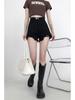 Women's High Waist Black Wide Leg Denim Shorts - Retro Raw Edge, Spring/Summer 2025