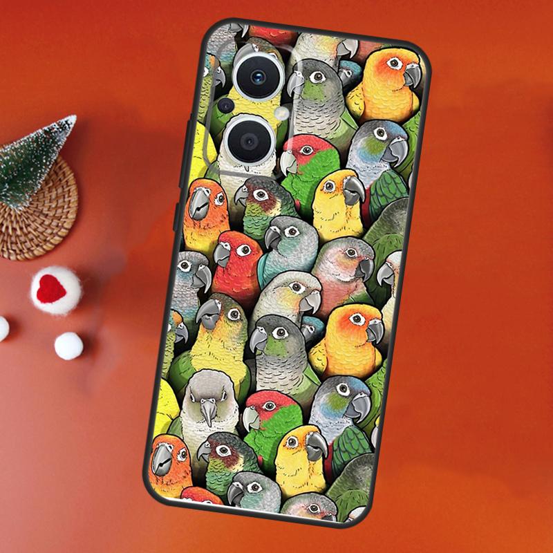 Colorful Parrots Case For OPPO Find X9 X5 X6 X8 Pro OPPO Reno 14F 13F 12F 11F 10 12 13 14 Pro 7 8 Lite Cover