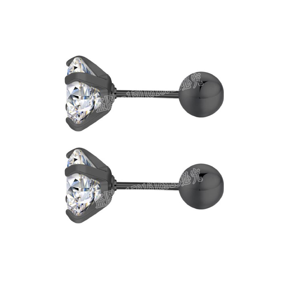 New Medical Stainless Titanium Steel  Zircon Crystal 4 Prong Tragus Cartilage Stud Earrings For Men Women Piercing Ear Zircon