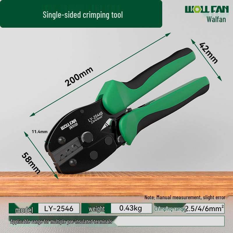 Needle-type Tube Terminal Crimping Pliers, Multi-functional Four-sided Cold Press for Electricians