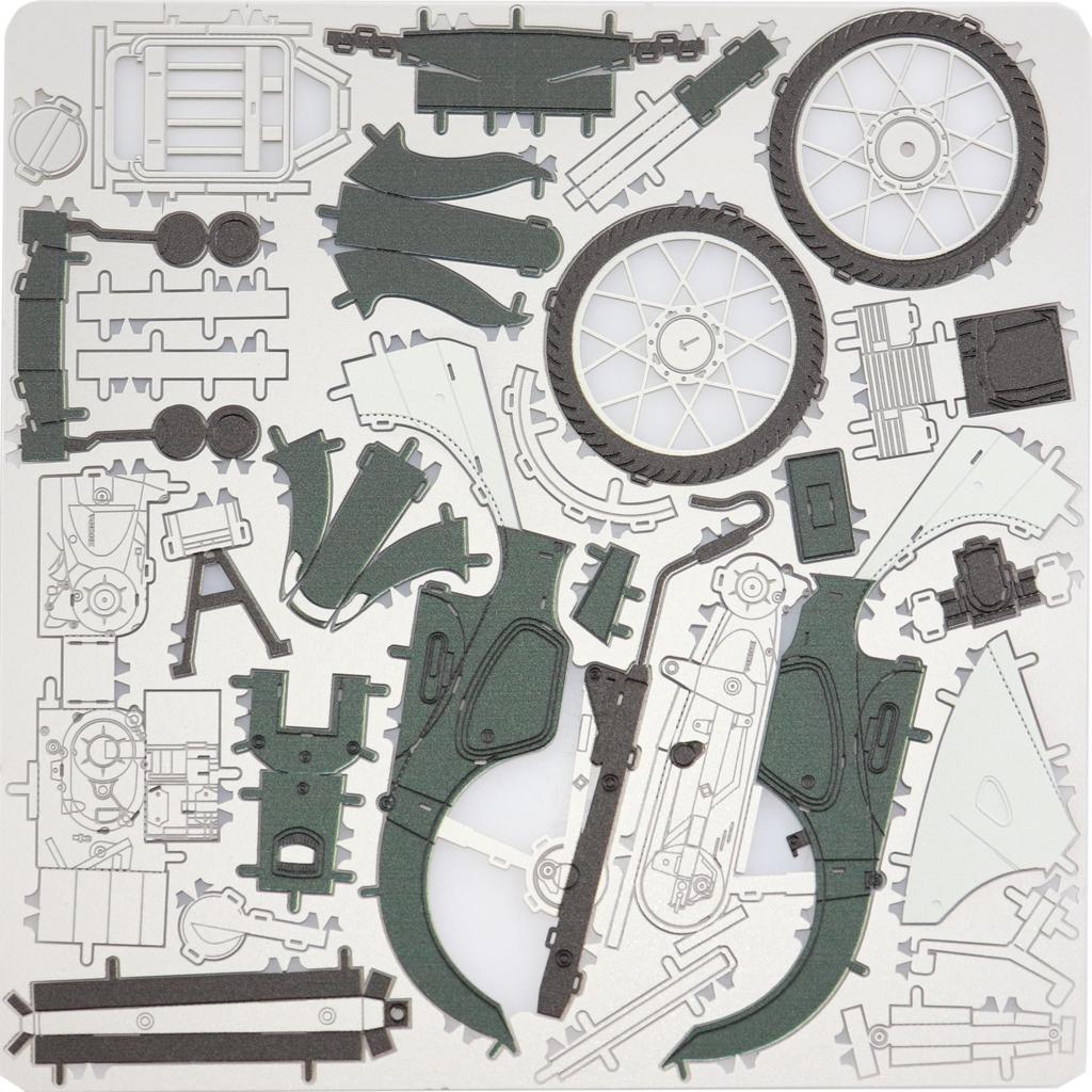 Tenyo Metallic Nano Puzzle and Building HONDA Super Cub 50 Stainless Steel No Adhesive Laser Craft 3D Culture, Science, Series T-ME-025M. Material,