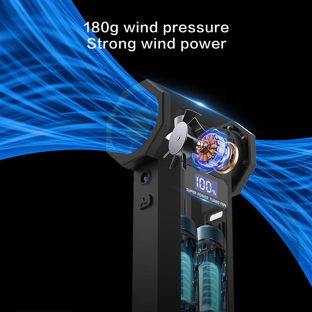 P80 Turbo Fan 990000RPM Turbo Jet Fan Electric Air Duster Portable Cleaning Blower Tool Type-C Charging 4 Gears Speed Adjustable