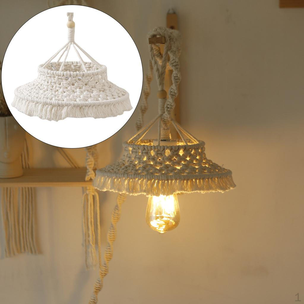 Nordic Style Hand-Woven Lampshade Tassel Chandelier Shade for Wedding