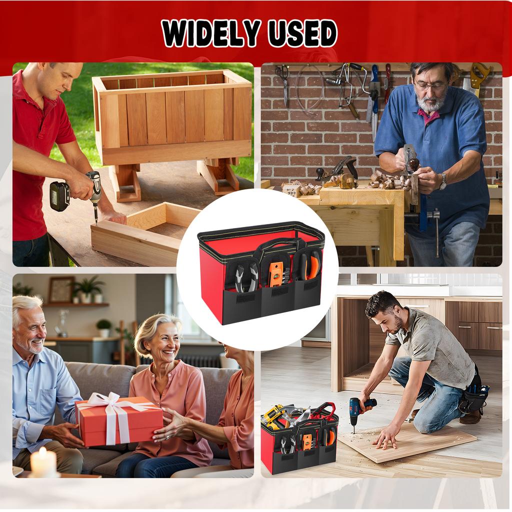 Multifunktions-Werkzeugkasten Oxford-Stoff Wasser Elektriker Arbeitswerkzeugtasche Mehrere Taschen Sturzsichere Aufbewahrungstasche für Heimwerker, Zimmermann