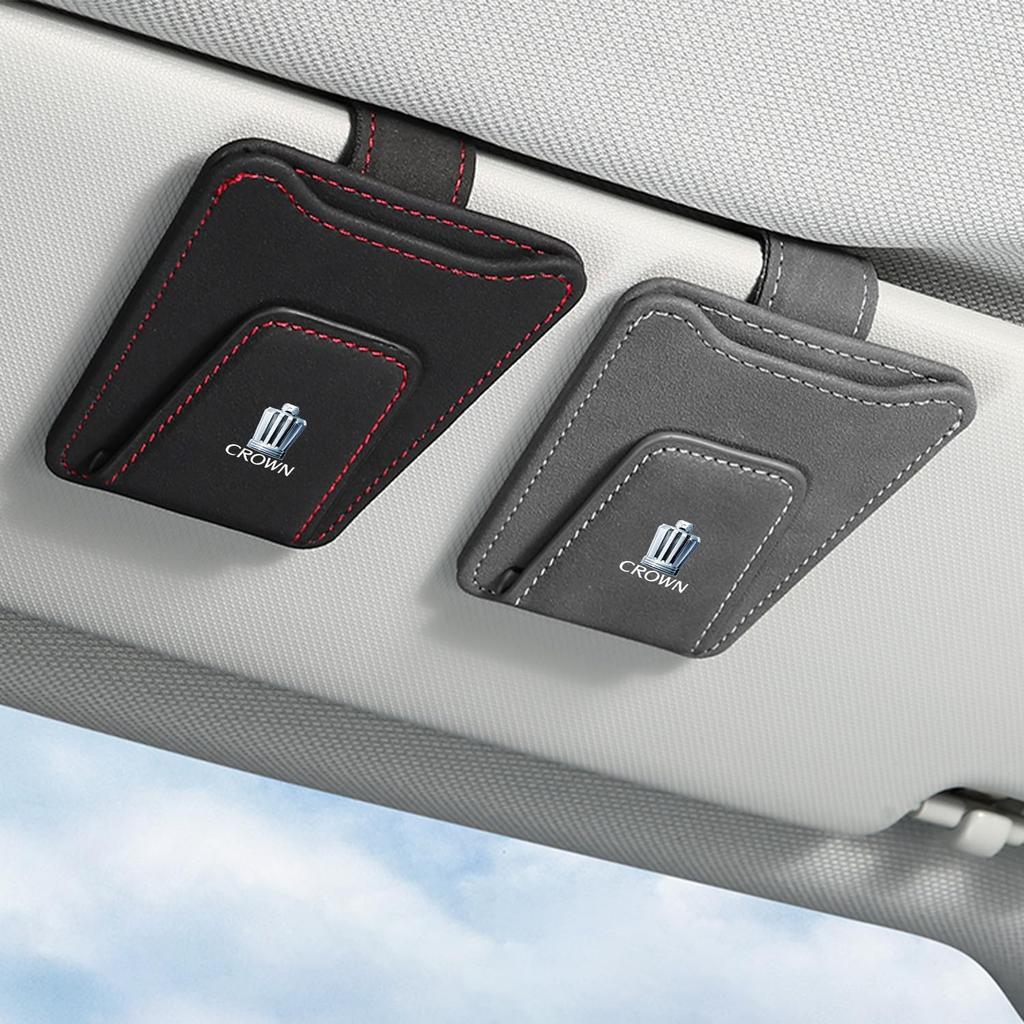 Yamlten Car Glasses Compatible with Sun Visor Glasses Easy Card Keeps Your Car Clean and Magnetic Iron Holder, Crown, Clip, Storage, Tidy, Suede-Like