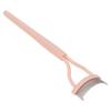 Eyelash Comb Arc Stainless Steel Teeth Eyelash Separator Mascara Applicator Tool with Comb Cover Pink Straight Handle