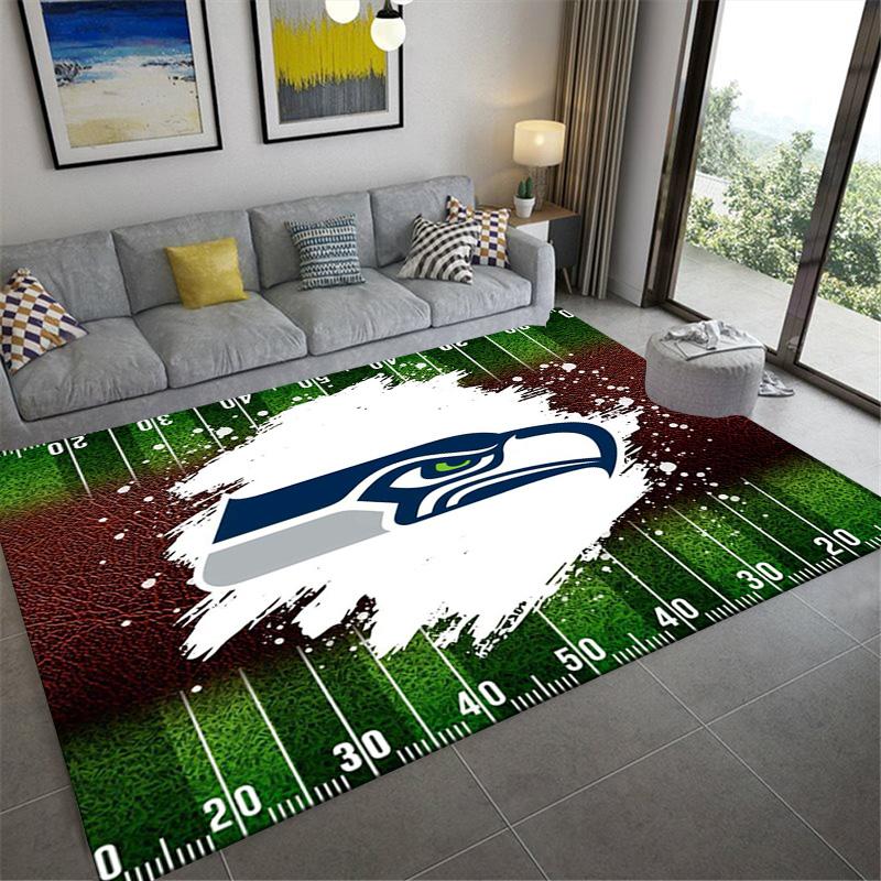 Seattle Seahawks Logo Carpet Rug for Living Room Bedroom Home Sofa Decoration,Kids play Non-slip Floor Mat