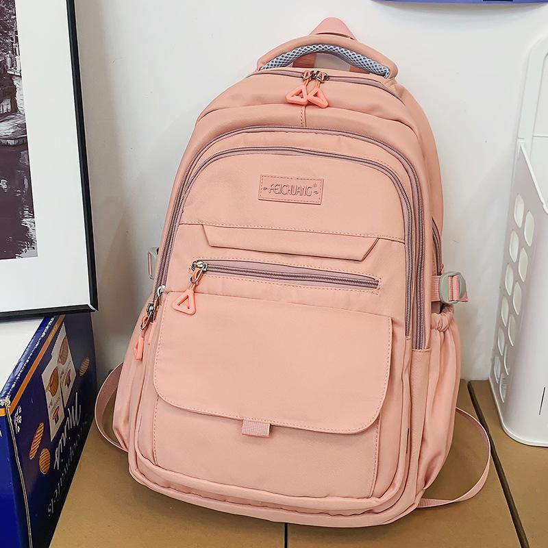 Children Elementary School Students  Female Junior High School Students  Solid Color Male Backpacks  High School Students  Large Capacity Backpacks