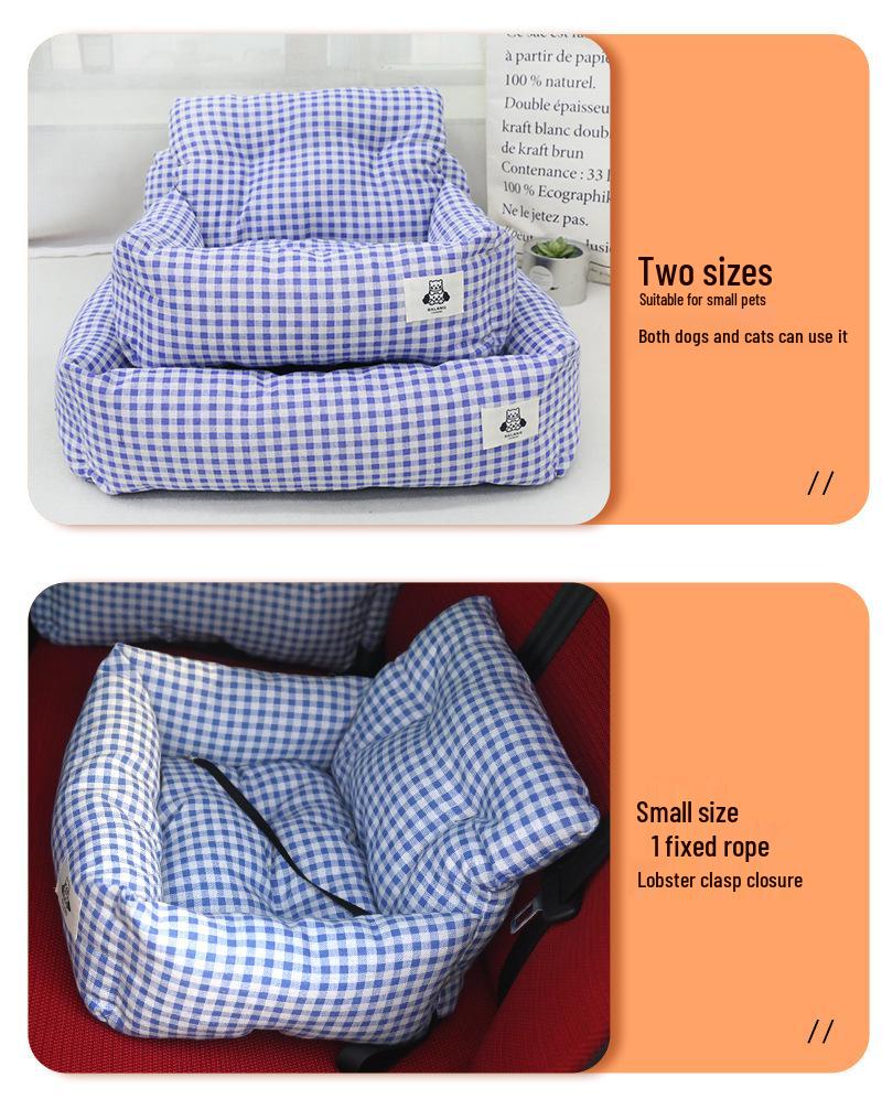 Anti-Fall Dog Car Seat & Bed - Dirt-Resistant, Anti-Ankle Sprain Cushion for Cats & Dogs