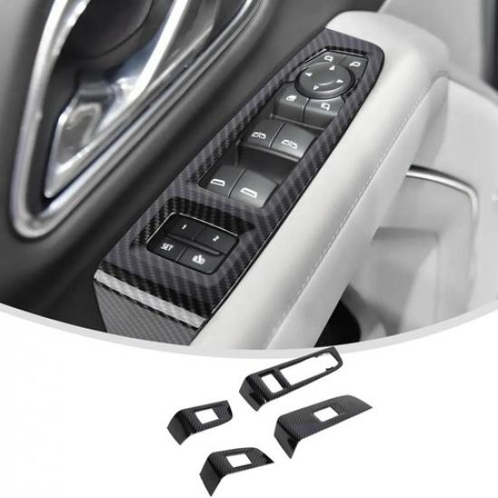 4Pcs Door Window Glass Lift Switch Control Panel Cover Trim For Suburban +