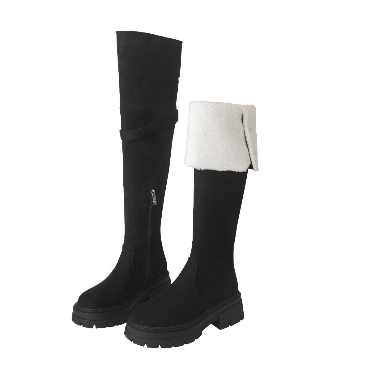 

Сапоги Maillard wind до колена женские осень-зима 2024 новые маленькие сапоги на толстой подошве с большой окружностью 40