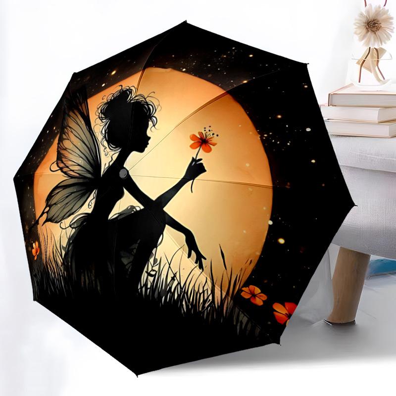 1pc Fairy Moon Automatic Open/Close Umbrella Compact Folding Umbrella, All-Season Portable Umbrella for Women/Men F1124150