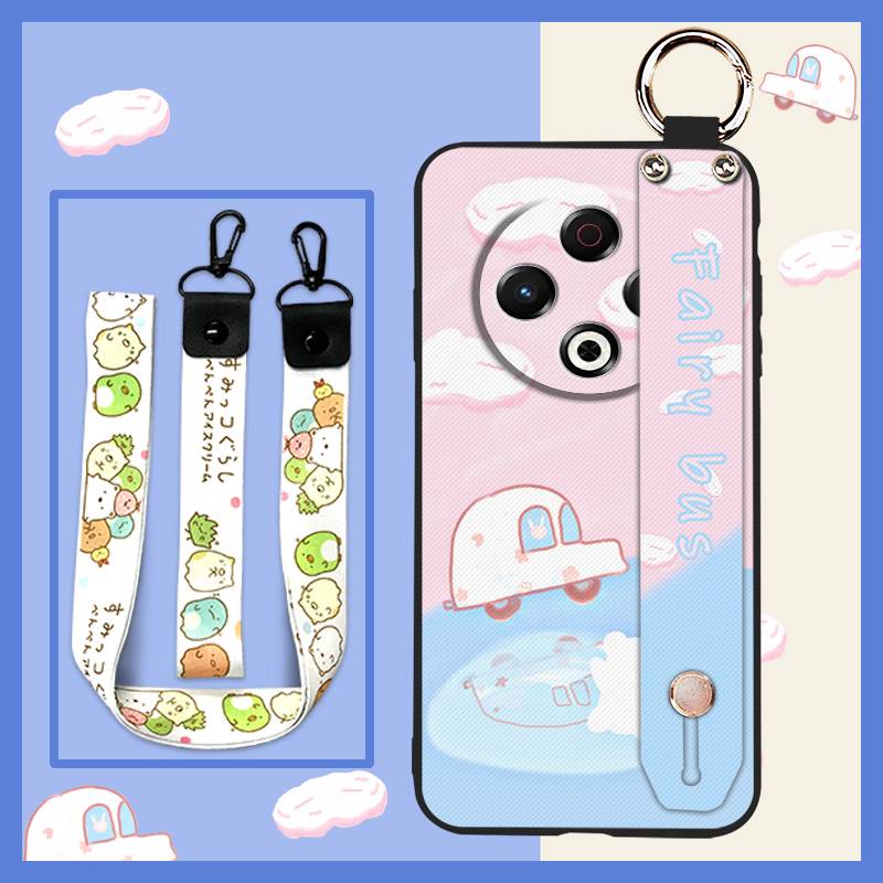 Lanyard Back Cover Phone Case For Tecno Spark30 4G/KL6 Phone Holder Dirt-resistant Anti-dust Fashion Design Durable Cute