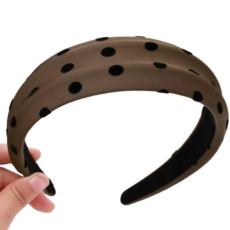 2025 Women's Polka Dot Headband: High-End, Wide Design for Slimmer Appearance