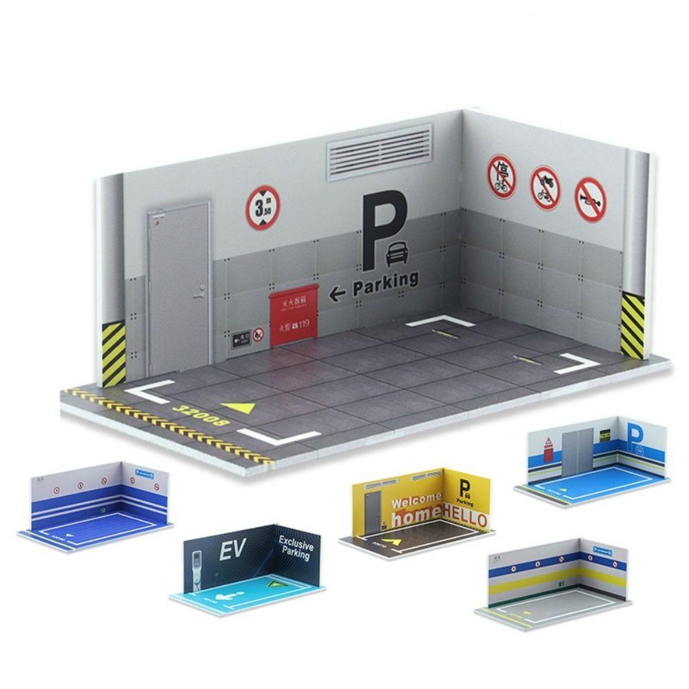 PVC Material 1/32 Car Garage Parking Space Garage DIY Scene Parking Lot Model  Kids Present