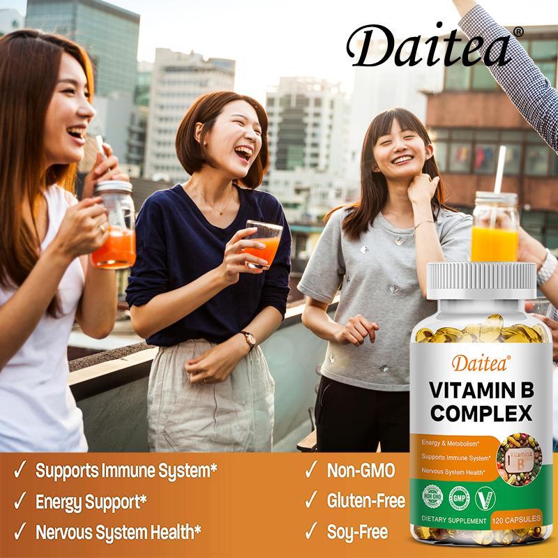 Veganes Vitamin B Komplex 120 Kapseln Hohe Dosierung B12 B6 B1 B2 B3 GVO-frei