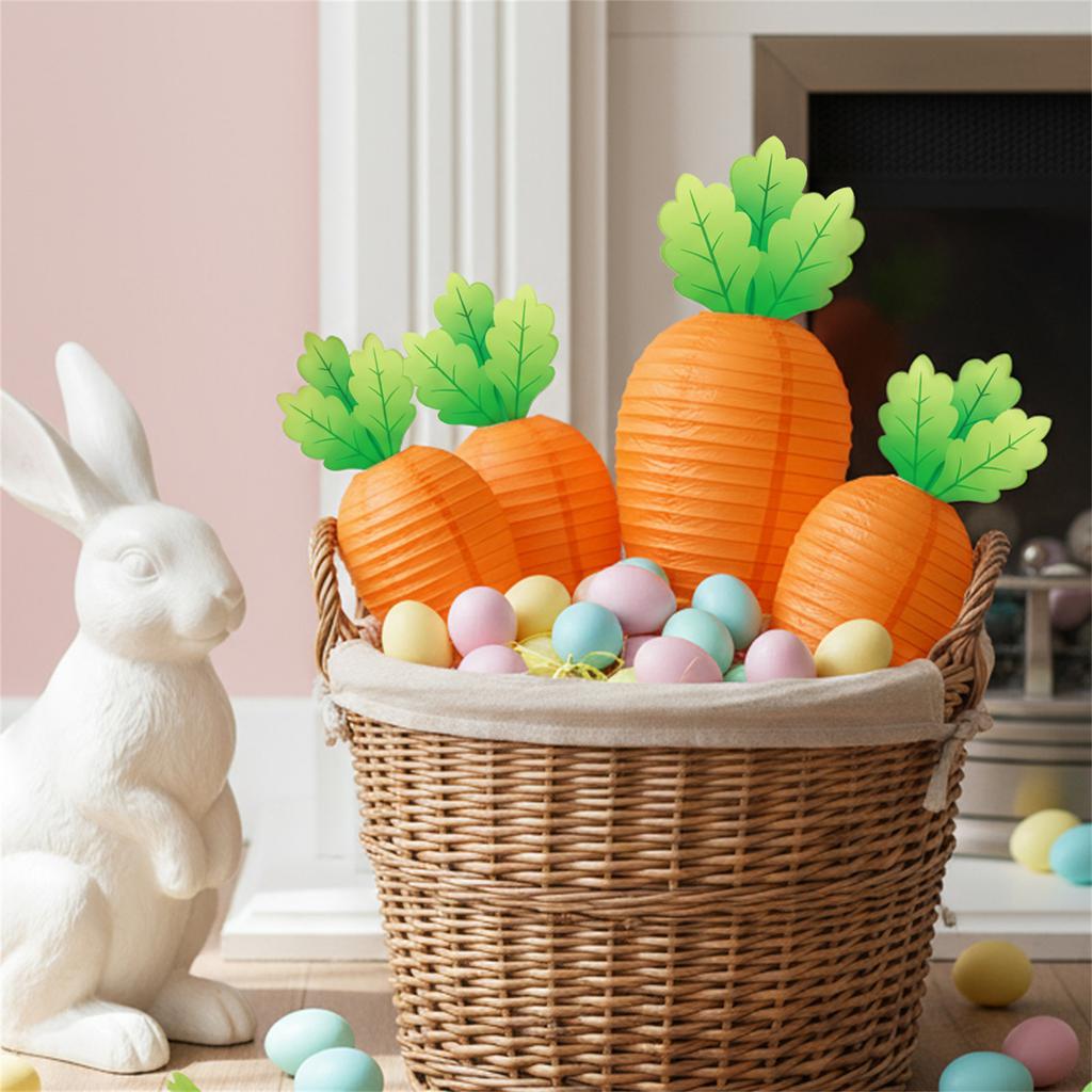Paper Carrot Light Easter Hanging Ornament Easter Carrot Ornament For Indoor and Outdoor Decoration Festival Celebration