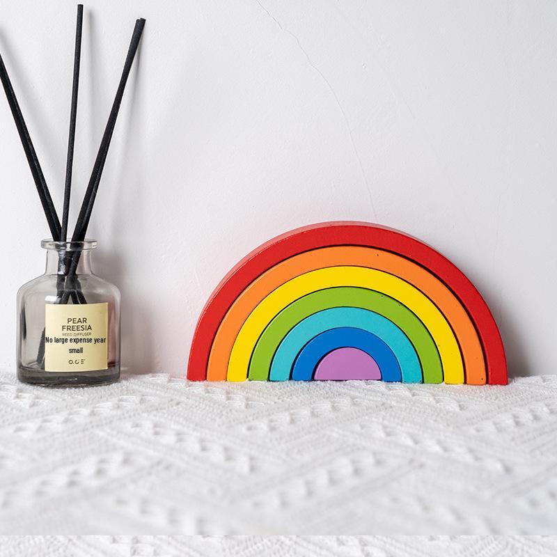Holz-Regenbogen-Bausteine: Lernspielzeug für die frühe Bildung und den Spaß von Kindern