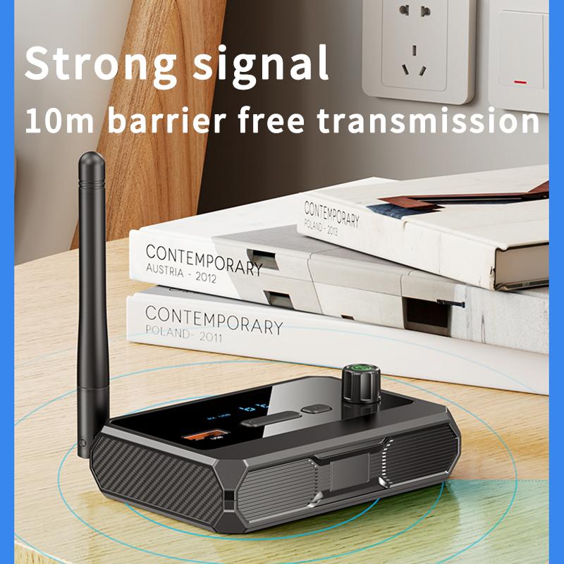 Bluetooth 5.3 audio vevő támogatás USB U-Disk Play vezeték nélküli adapter R/L 2 RCA/3.5MM AUX/optikai szálas csatlakozó autóskészlet hangszóróhoz