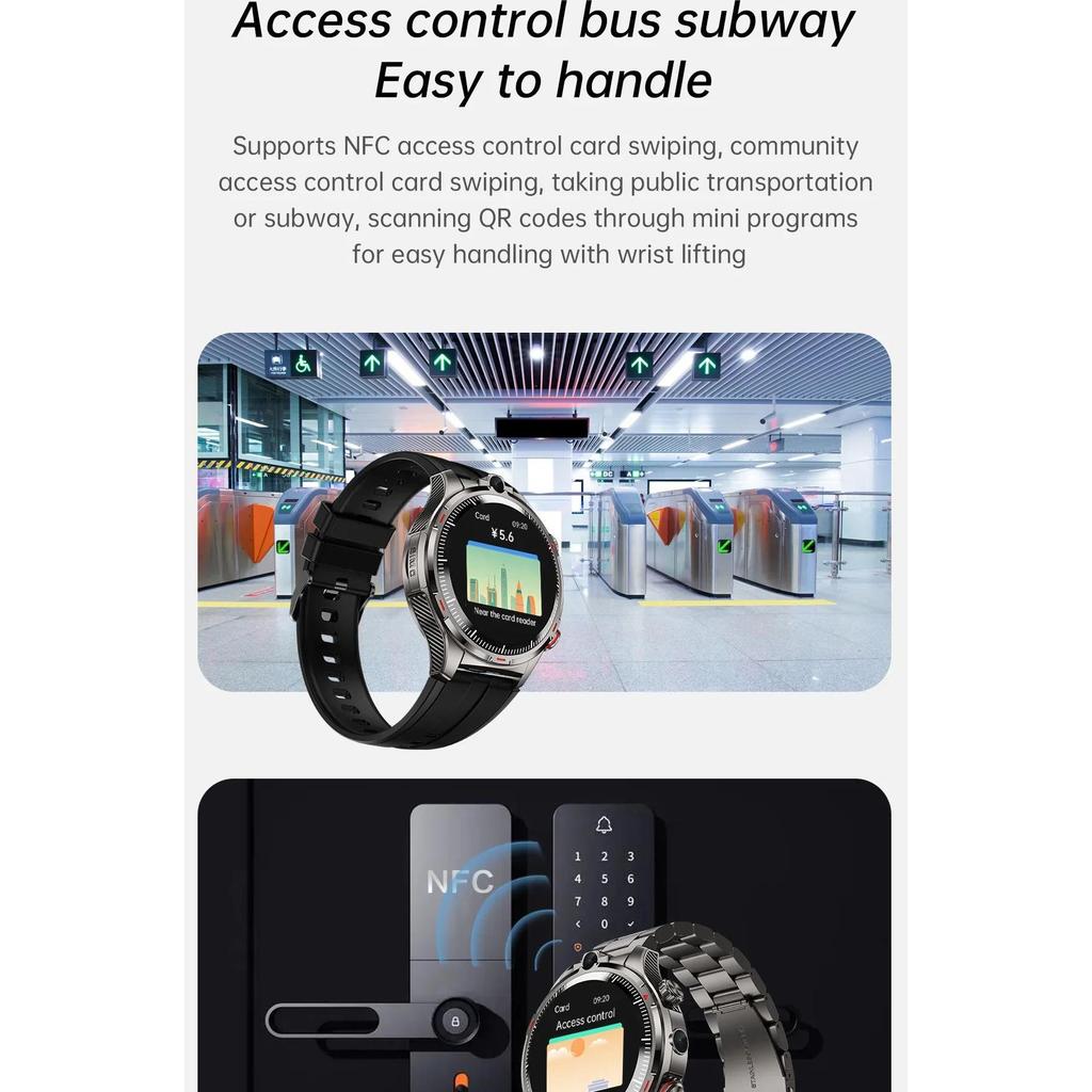 Android smartwatch with SIM card, calling, Wi-Fi, GPS, and camera for men.