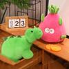 Dinosaur Plush Toy Reversible Dragon Fruit Plushie Transformable Stuffed Dino Doll Pillow Home Office Bedroom Decoration Kids Adults Gift