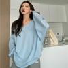 Women's Plus Size V-Neck Long Sleeve Loose Base Layer Top for Autumn/Winter