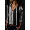 Long Sleeve Fashion Striped Pattern Women Shirts Spring Summer 3D Print Street Ladies Blouse 2XL Plus Size Casual Shirt Tops