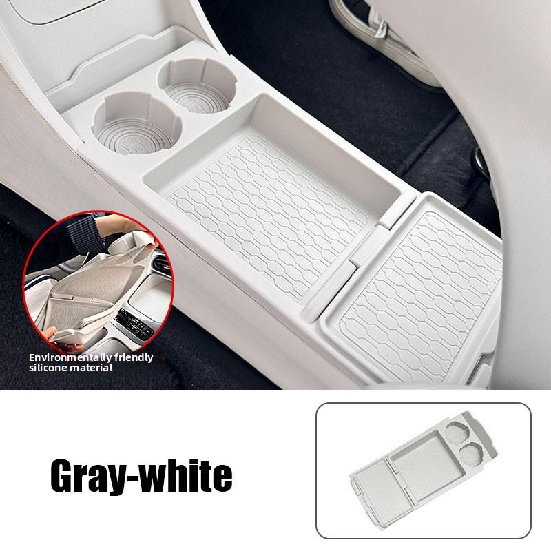 For Geely EX2 2025 2026 Center Console Lower Storage Box Silicone Non Slip Mat Car Interior Organizer Tray