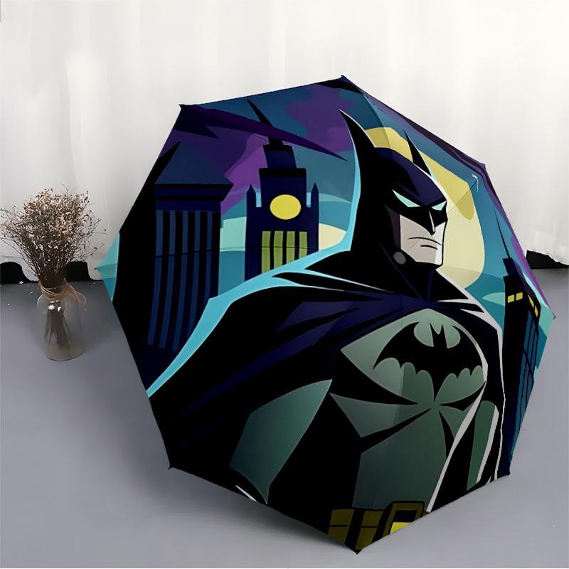 1pc Batman, Gotham City Automatic Open/Close Umbrella, Christmas Gift for Men Women, Daily Travel Outdoor Use Yy251101234