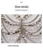 Rhinestone Tassel Body Chain Bikini Halter Bra - European & American Beachwear for Women