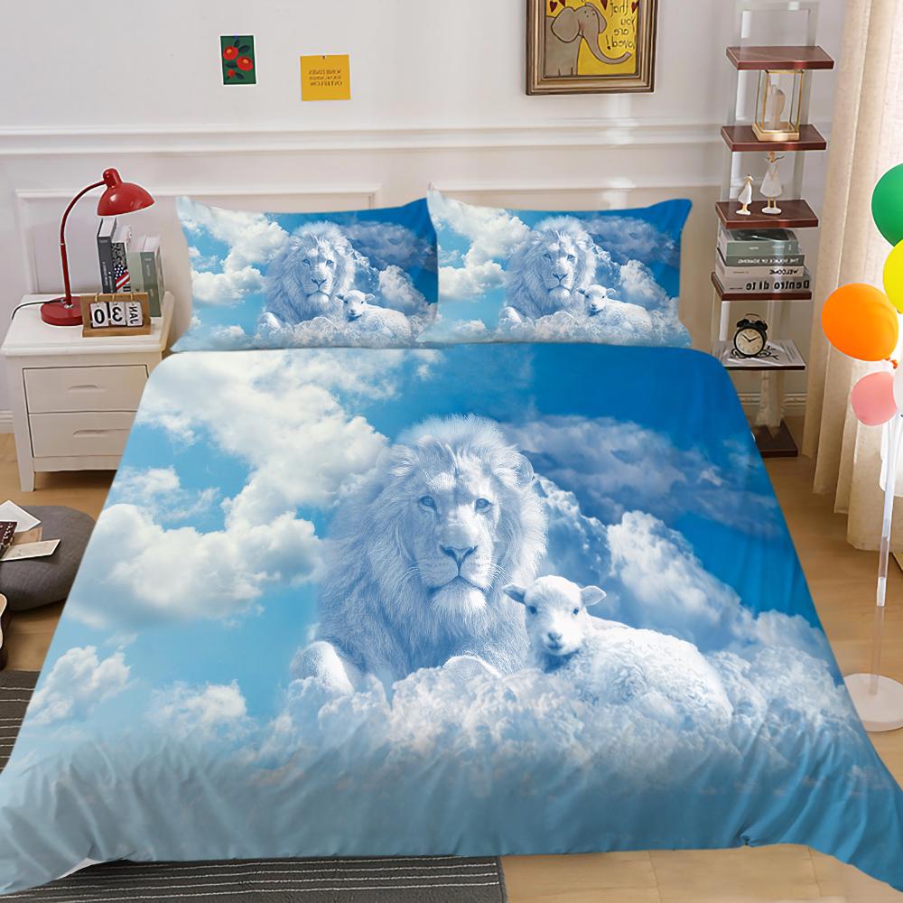 Starry Animals Duvet Cover Set Queen Size Bedding Home Textiles 3D Printing Romatic Quilt Cover Woman Man Bedding Cover Sets