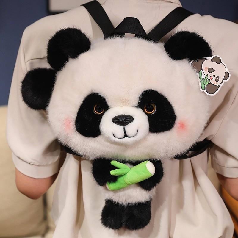Plush Panda Toy Cartoon Child Bedroom Decoration Scene Doll Raccoon Backpack
