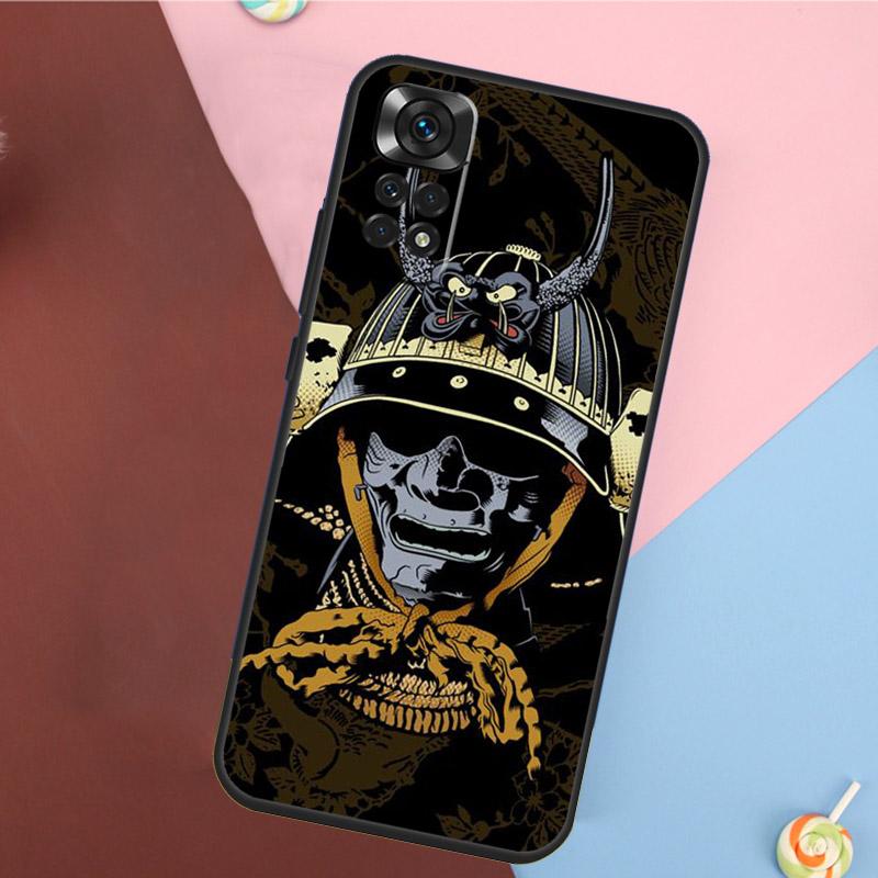 Samurai Mask Warrior Helmet Cover For Xiaomi Redmi Note 14 13 Pro 12 11 9 10 9S 10S 11S 12S Redmi 14C 10C 12C 13C Case