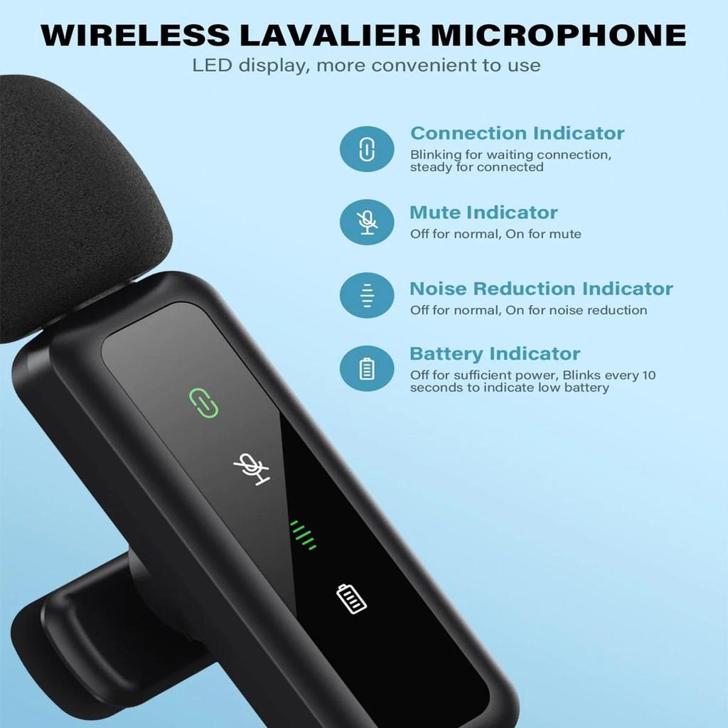Micrófono Inalámbrico de Solapa para Teléfono Celular L6 Con Cubierta Antiviento Mini Micrófono para Grabación de Audio y Video para Teléfono Móvil iPhone Android Micrófono